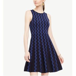 Ann Taylor | Geo Jacquard Flare Sweater Dress